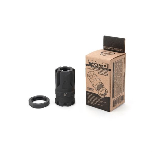 Il X-Comp Element C di Strike Industries è un freno di bocca per CZ Scorpion EVO 9mm, riduce il rinculo e offre compatibilità multi-calibro con installazione semplificata.