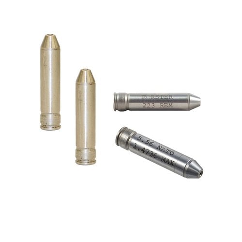 Le set de gauges de headspace AR-15 .223/5.56 de Forster inclut des gauges Go et No Go, ainsi qu'un gauge Field II, idéal pour ta précision et sécurité.