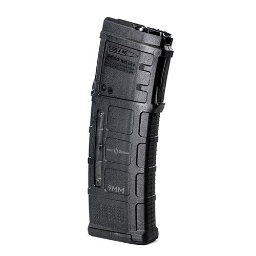 Caricatore 9MM Luger da 30 colpi per Steyr AUG, realizzato in polimero, leggero e compatibile con il calcio standard o NATO. Ideale per la conversione Heresy Design.