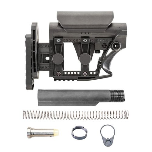 L'MBA-3 è un calcio regolabile completo per carabine .308/7.62, con sistema di buffer, regolazioni multiple e attacco per monopiede, ideale per personalizzare la tua arma.
