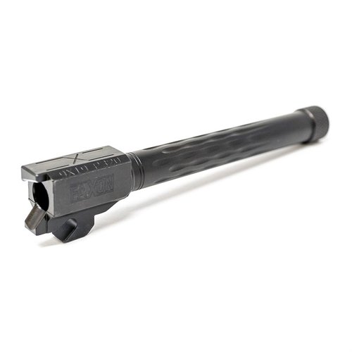 Améliore ton Sig Sauer P320 avec le canon match grade Faxon en acier inoxydable 416-R, finition nitride, et couronne cible à 11 degrés pour des groupes serrés.