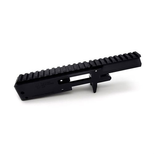 Ricevitore sostitutivo per Ruger® 10/22®, realizzato in alluminio lavorato CNC, con finitura anodizzata nera e componenti in acciaio inox, per una facile manutenzione.