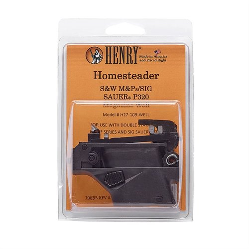 Mit dem H027 HOMESTEADER 9MM MAGAZINE WELL ADAPTOR kannst du deine Henry H027 so anpassen, dass sie gängige Pistolenmags von anderen Herstellern akzeptiert.