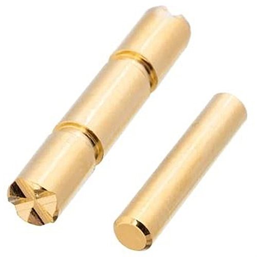 Entdecke die verbesserten Takedown-Pins von Tyrant CNC für Glock 43X/48, aus Edelstahl mit optimierter Geometrie und in Schwarzchrom oder Gold erhältlich.