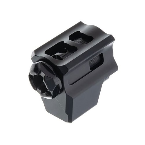 Il compensatore T-Comp per Glock Gen-3 riduce il rinculo e il sollevamento della volata, si installa facilmente senza viti e si adatta a vari modelli di Glock.