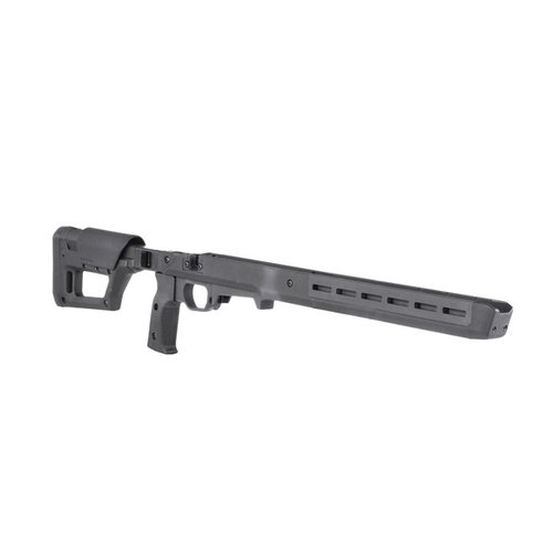 Der PRO 700 LITE Stock für Remington 700 LA wiegt nur 4,5 Pfund, bietet verstellbare Höhen und LOP, eine ergonomische Griffform und viele M-LOK Slots.