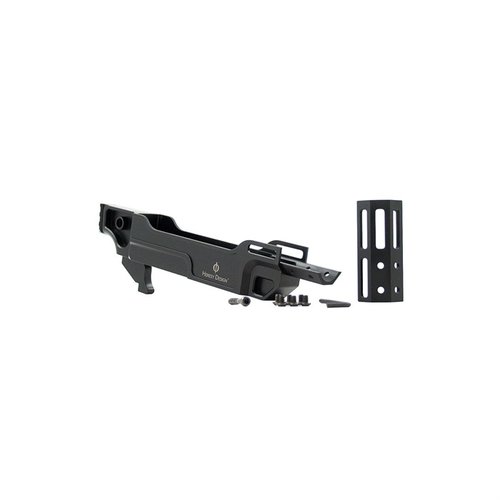 Entdecke das Vendetta™ Chassis: leicht, robust und mit M-LOK®-Schiene für Zubehör. Perfekt für AR-Griffe und Ruger® 10/22®-Systeme!