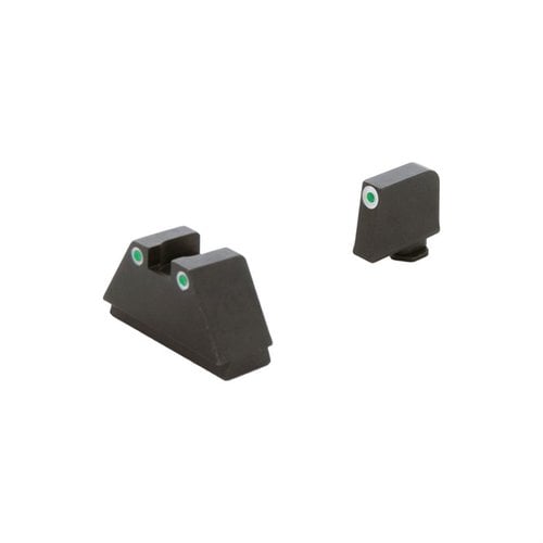 Les viseurs Ameriglo 3XL pour Glock offrent une co-visée précise avec les optiques, parfaits pour les modèles MOS, avec tritium vert et contours blancs.