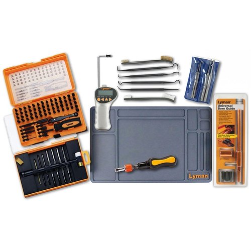 Il kit Ultimate Gunsmith di LYMAN offre tutti gli strumenti essenziali per la manutenzione delle armi, garantendo precisione e qualità nei lavori di gunsmithing.