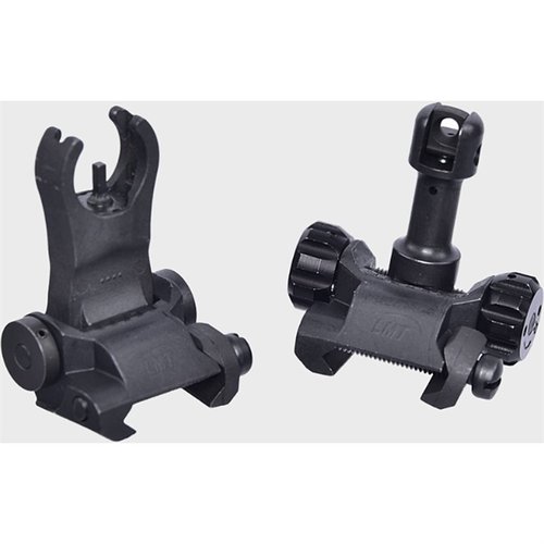 Les FLIP-UP BATTLE SIGHTS LMT offrent une solution de secours robuste, avec ajustements de vent et un design compact, compatibles avec les fusils 5.56 et 7.62.