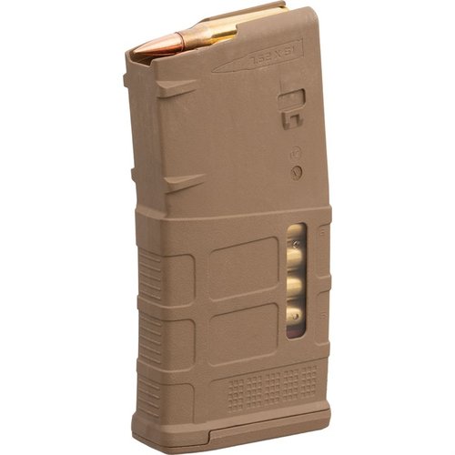 Il PMAG LR/SR GEN M3 per .308 offre una capacità di 25 colpi, finestre MagLevel™ per il conteggio rapido dei colpi e una costruzione resistente per un'affidabilità ottimale.