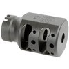 L'ALPHA TANK BRAKE offre una riduzione massima del rinculo con il suo design a doppia camera, realizzato in acciaio inox 416, disponibile in finitura Blast o Black Nitride.