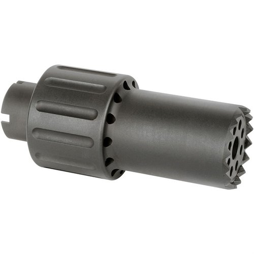 Der ALPHA BLAST DIVERTER aus 6061 Aluminium leitet den Muzzle Blast nach vorne, ist leicht, robust und passt für M14X1LH / 24MM / 1/2X28 Gewinde.