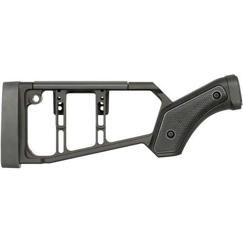 Calcio per Remington 870, design ambidestro, regolazione dell'altezza, riduzione del rinculo, compatibile M-LOK® e materiali di alta qualità.