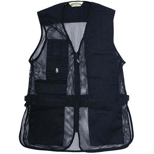Il gilet da tiro FULL MESH di BOB ALLEN è leggero e traspirante, con tasche per inserti, tubi di strozzatura e ampie tasche frontali per cartucce.