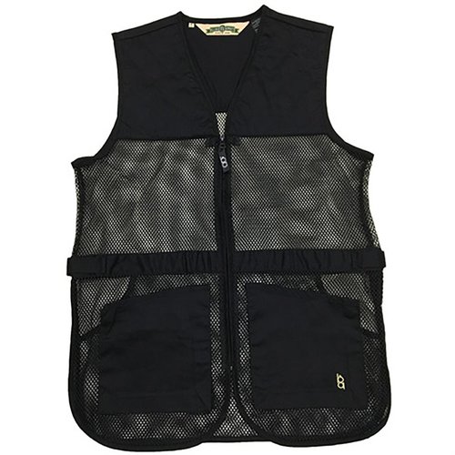 Il Gilet da tiro BOB ALLEN in rete offre leggerezza e ventilazione, con pad duali per tiratori mancini e destri, tasche frontali e compatibilità Insert-A-Pad.