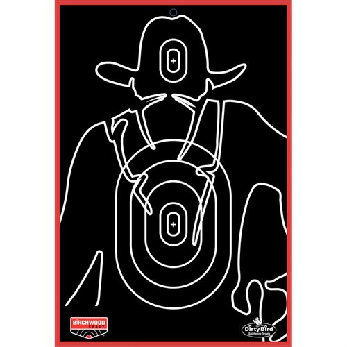 Il target DIRTY BIRD GUNSLINGER 12x18" offre un intenso splatter per un contrasto superiore, ideale per tutte le tipologie di tiro con pistola, confezione da 6.