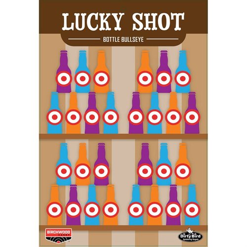 I bersagli DIRTY BIRD LUCKY SHOT BOTTLES 12 x 18" offrono un intenso splatter per un contrasto eccellente e sono ideali per tutti i tipi di tiro con pistola.