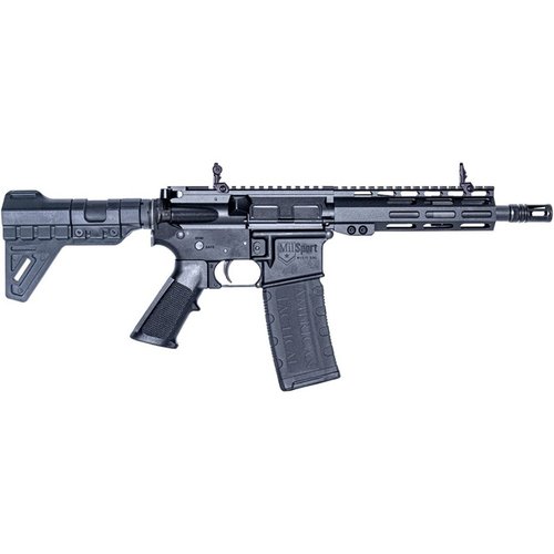 Die MILSPORT HGA 5.56 NATO Halbautomatik-Pistole bietet einen 7,5" Lauf, 30rd Magazin und hochwertige ATI Komponenten für optimale Leistung und Präzision.