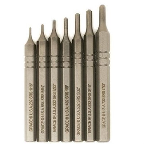 Il set di punzoni corti Grace USA offre precisione, durata e design esagonale per stabilità, ideale per lavori di dettaglio in armi e progetti intricati.