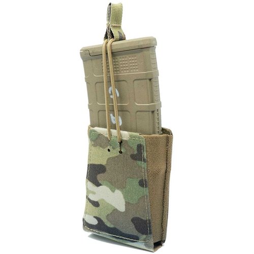 Die GBRS Group Single Rifle 5.56 NATO Magazin Pouch bietet MOLLE/BELT Kompatibilität, abnehmbare Bungee-Retention und eine glatte Handhabung für AR-15 Magazine.
