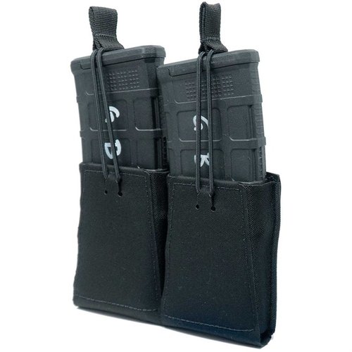 Die GBRS Group Double Rifle Magazine Pouch bietet MOLLE/BELT-Kompatibilität, abnehmbare Bungee-Retention und eine glatte Handhabung für AR-15/AK-47 Magazine.