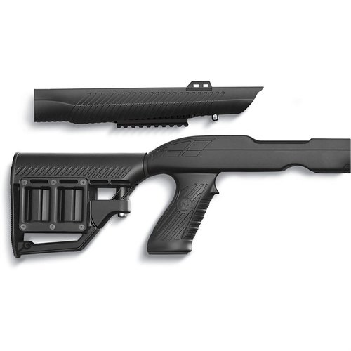 Il Tac-Hammer® RM4 Takedown Stock per Ruger 10/22® è leggero, compatto e offre un design portatile, con un'asta di supporto Stowaway™ e scomparti per caricatori.