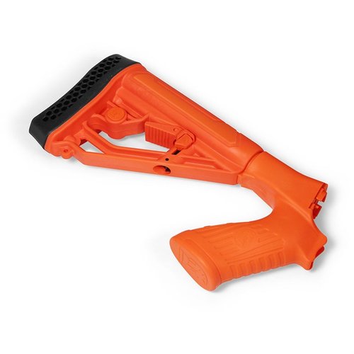 Il EX Performance Adjustable Pistol Grip Stock per Mossberg 500/590/88 offre un design avanzato, costruzione in polimero resistente e lunghezza di trazione regolabile.