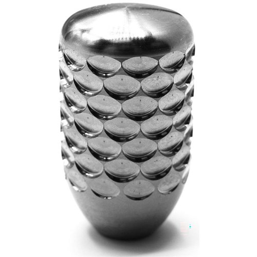 Ajoute du style et de la fonctionnalité à ton arme avec les Dragon Scale Short Length Bolt Knobs en titane poli, légers et durables, compatibles avec tout boulon 5/16x24.