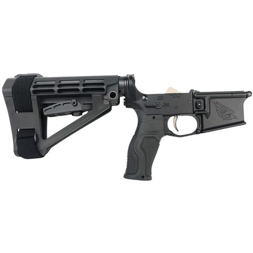 Le CEO-15 Battle Series est un lower receiver complet en aluminium 7075-T6, avec un trigger Nickel Teflon, une poignée ergonomique et un brace ajustable.