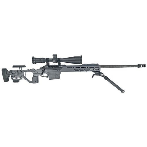 Il CEO CARBON 338 Lapua Magnum offre precisione estrema, leggerezza e affidabilità in un sistema bolt-action con canna in carbonio da 26" e chassis regolabile.