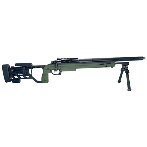 Il fucile bolt-action EXECUTIVE Precision .308 Winchester offre precisione, modularità, e un sistema di cambio canna rapido per prestazioni ottimali.