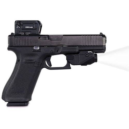 Die CTL Custom 580 Lumen Waffe-Lampe für Glock 17/19/22/23 bietet automatische Aktivierung, kompaktes Design und eine beeindruckende Helligkeit für optimale Leistung.