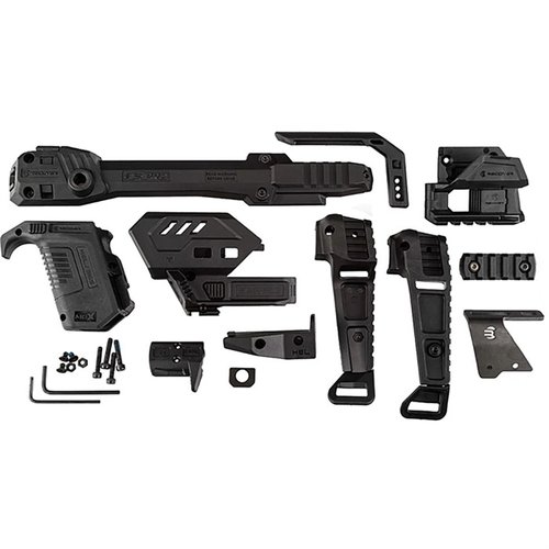 Il kit S-PRO Stabilizer offre un sistema modulare per la Springfield Armory Hellcat, con stabilizzatore a molla, opzioni MLOK e compatibilità con ottiche.