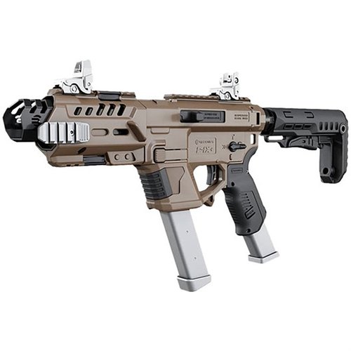 Das P-IX+ Chassis bietet AR-Ergonomie, einfache Installation, passt auf viele Glock-Modelle und ist aus strapazierfähigem, glasfaserverstärktem Polymer gefertigt.