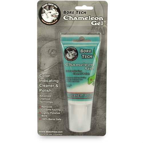 Le CHAMELEON GEL de BORE TECH nettoie et polit ton canon tout en changeant de couleur pour indiquer le type de résidu, idéal pour un nettoyage efficace.