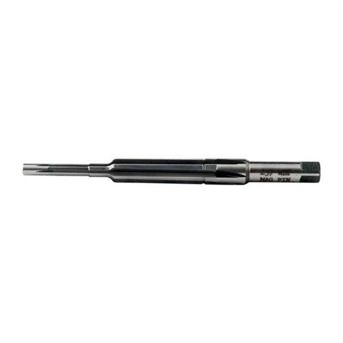 Le BELTED CARTRIDGE FINISH REAMER de Manson Precision offre une précision exceptionnelle grâce à son acier M7 et ses pilotes fixes pour des chambres de tir parfaites.