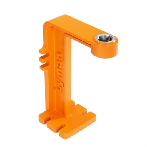 Il supporto per misuratore di polvere Brass-Smith di Lyman è realizzato in alluminio pressofuso, montabile su banco o muro, con filettature standard 7/8-14 TPI.