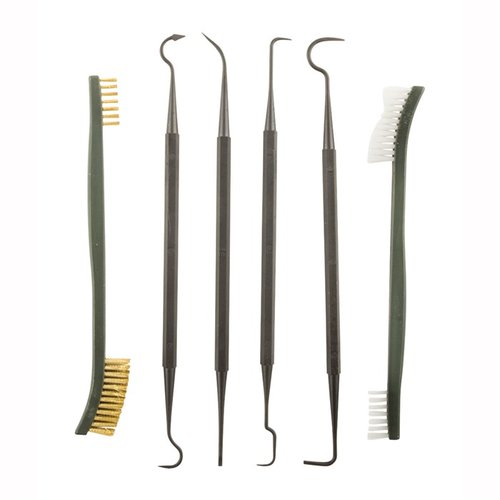 Das Lyman Pick and Brush Set bietet dir die perfekten Werkzeuge, um enge Ecken zu reinigen, mit nicht-abrasiven Picks und einer Nylonbürste für gründliche Pflege.