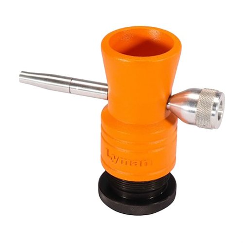 Le Brass Smith Powder Trickler de Lyman offre une précision accrue avec son corps en aluminium, une base en acier stable et un tube d'alimentation ajustable.