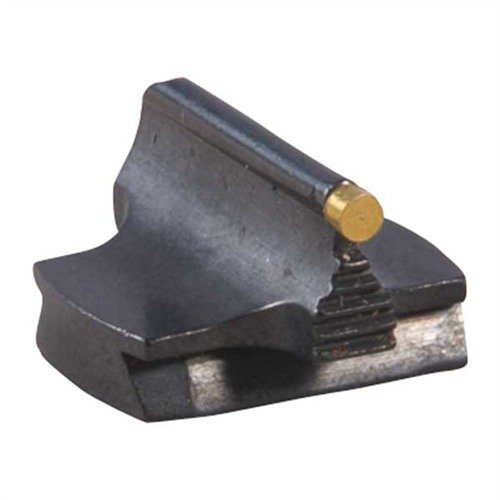 Präzisionsgefertigte RIFLE BARREL MOUNTED Frontsicht aus Stahl, elegant konturiert mit einer 1/16" Goldperle – ideal für deine Waffe!