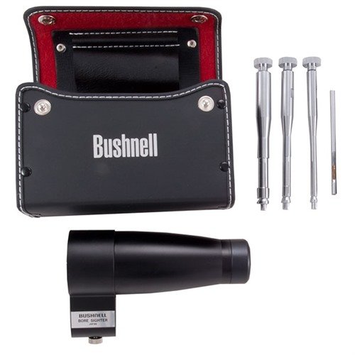 Le PROFESSIONAL BORESIGHTER de BUSHNELL te permet de régler facilement ta lunette sans tirer, avec des inserts ajustables pour plusieurs calibres et un étui de transport.