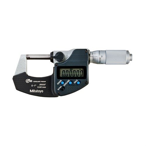 Il Mitutoyo Digimatic Electronic Outside Micrometer offre misurazioni precise con display digitale, meccanismo a cricchetto e costruzione durevole, ideale per ambienti di lavoro.