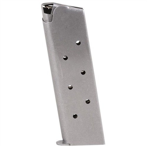 Robuste, hochwertige 1911 Magazine aus blued carbon steel oder Edelstahl mit positiven letzten Patronenfütterung und verschiedenen Bodenplattenoptionen.