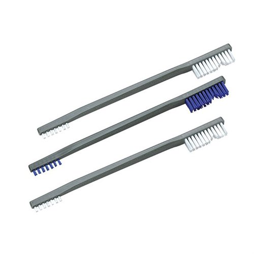 Il kit di spazzole OTIS offre setole in nylon, bronzo e acciaio inossidabile per una pulizia efficace e delicata, ideale per ogni esigenza di manutenzione delle armi.