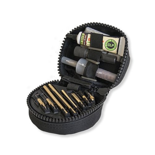Das 7.62 MSR CLEANING KIT von OTIS bietet eine effektive Reinigung ohne Zerlegen, mit flexiblen Kabeln, einer Bronze-Bürste und spezialisierten Werkzeugen für schwer erreichbare Stellen.