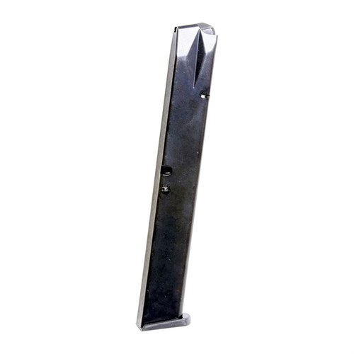 Il caricatore Beretta 92F in acciaio offre una capacità estesa di 32 colpi, realizzato in acciaio al carbonio trattato per resistere alla corrosione.