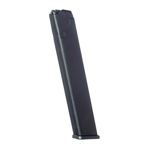 I caricatori in polimero da 32 colpi per Glock 17/19/26 offrono capacità aumentata, durata eccezionale e sono realizzati negli USA con materiali di alta qualità.