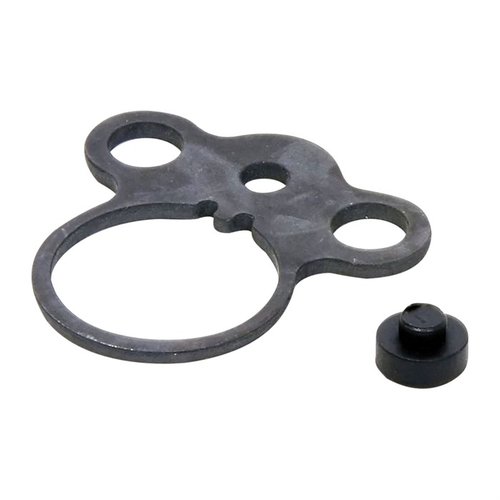 L'AR-15 Ambidextrous Dual Loop Sling Attachment Plate consente un attacco rapido per slings a punto singolo, è realizzato in acciaio al carbonio e offre versatilità per destri e mancini.