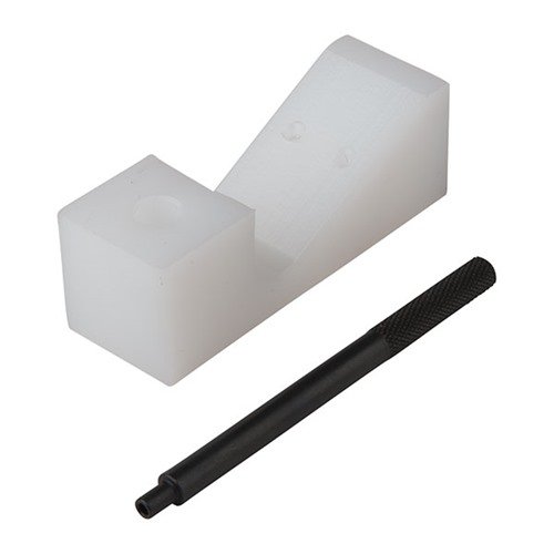 Il GAS BLOCK ASSEMBLY FIXTURE con starter per roll pin facilita l'installazione del gas tube e l'inserimento del roll pin, garantendo precisione e stabilità.